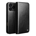 QIALINO Classic leather iPhone 17 Pro case in black