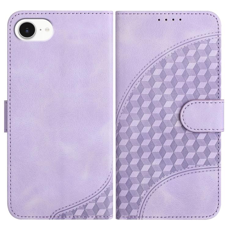 YX0060 elephant embossed leather iPhone case in light purple for iPhone 17e or 16e