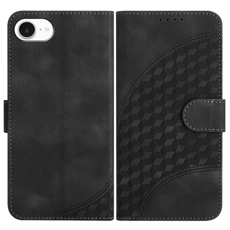 YX0060 elephant embossed leather iPhone case in black for iPhone 17e or 16e