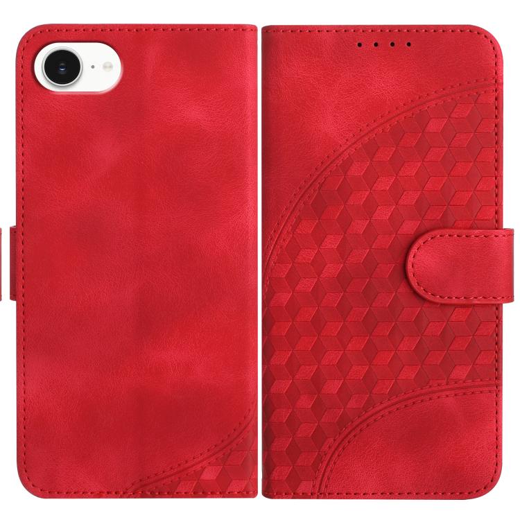 YX0060 elephant embossed leather iPhone case in red for iPhone 17e or 16e