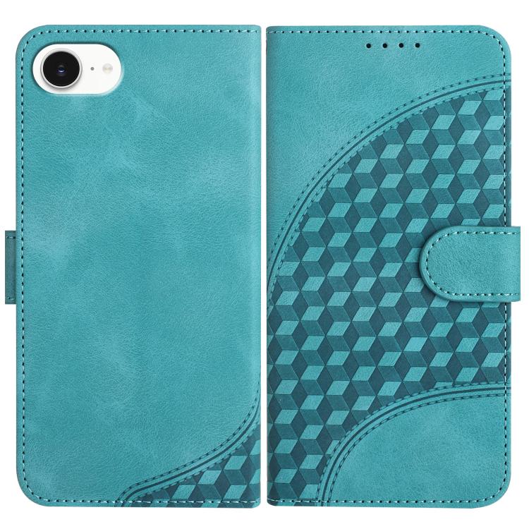 YX0060 elephant embossed leather iPhone case in light blue for iPhone 17e or 16e