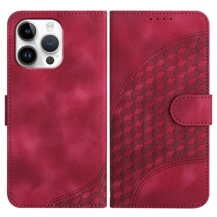 YX0060 elephant embossed iPhone case in rose red for iPhone 16 Pro Max