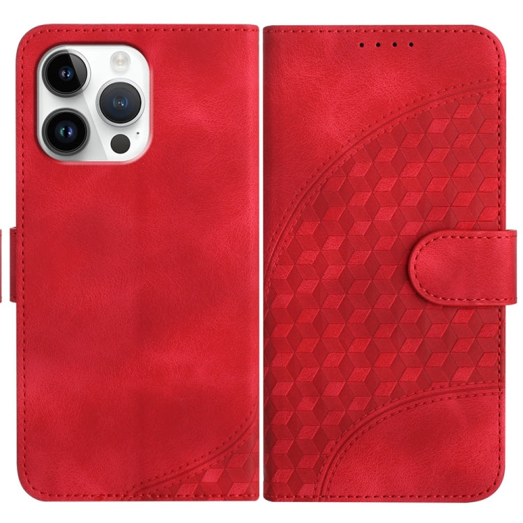 YX0060 elephant embossed iPhone case in red for iPhone 16 Pro Max