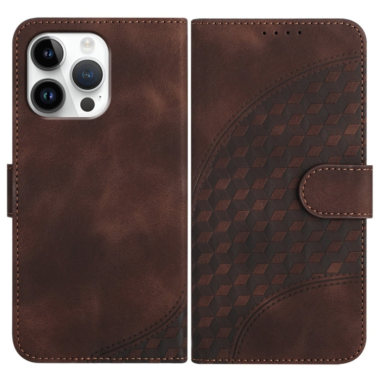 YX0060 elephant embossed iPhone case in coffee for iPhone 16 Pro Max