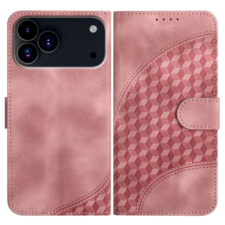 YX0060 elephant embossed leather iPhone case in pink for iPhone 17 Pro