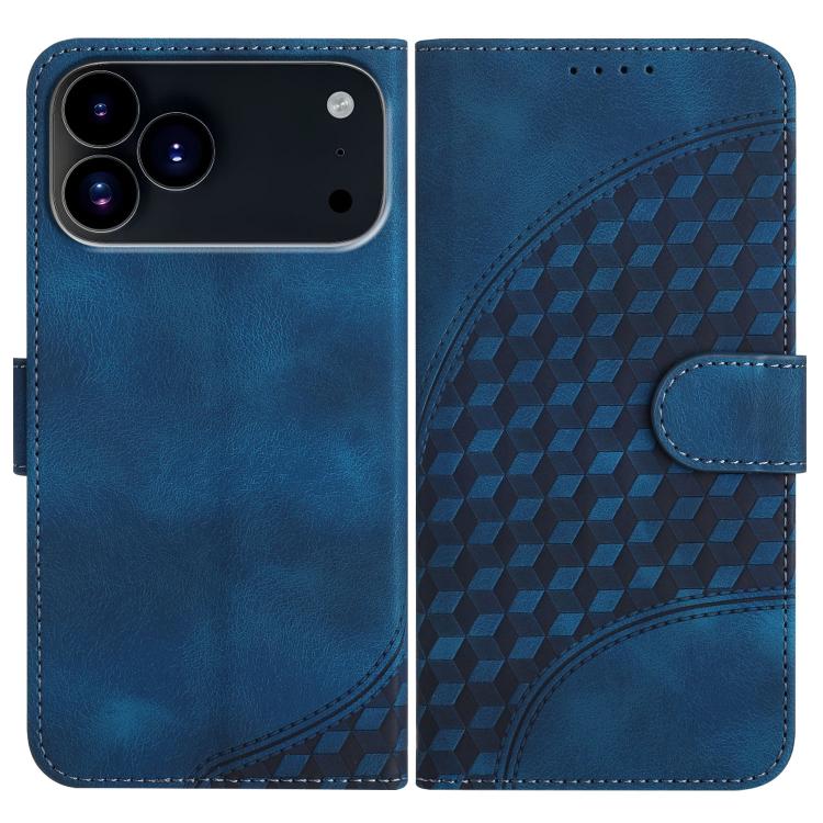 YX0060 elephant embossed leather iPhone case in royal blue for iPhone 17 Pro