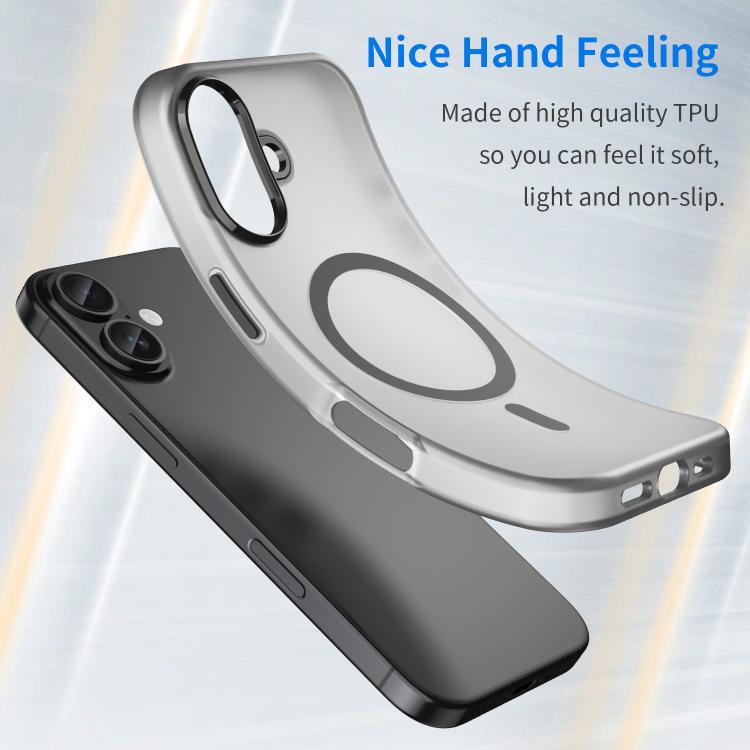 MagSafe frosted iPhone case with PC lens frame detail