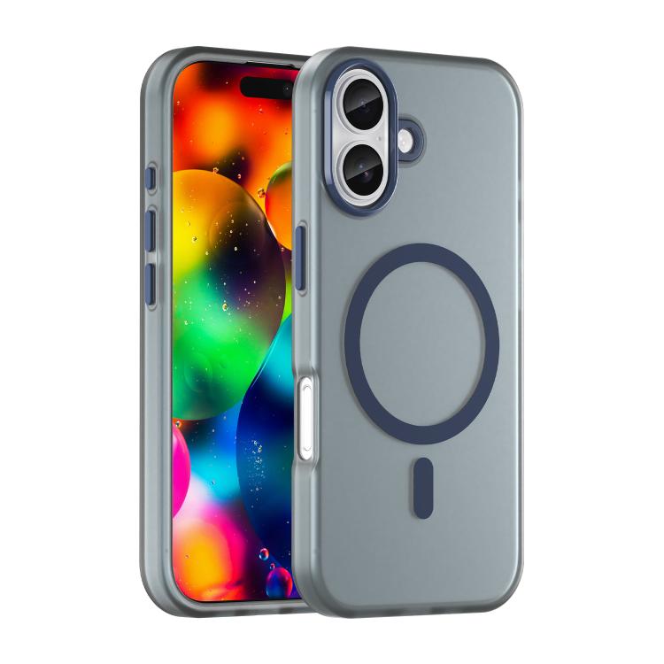 MagSafe frosted translucent iPhone case in dark blue for iPhone 17