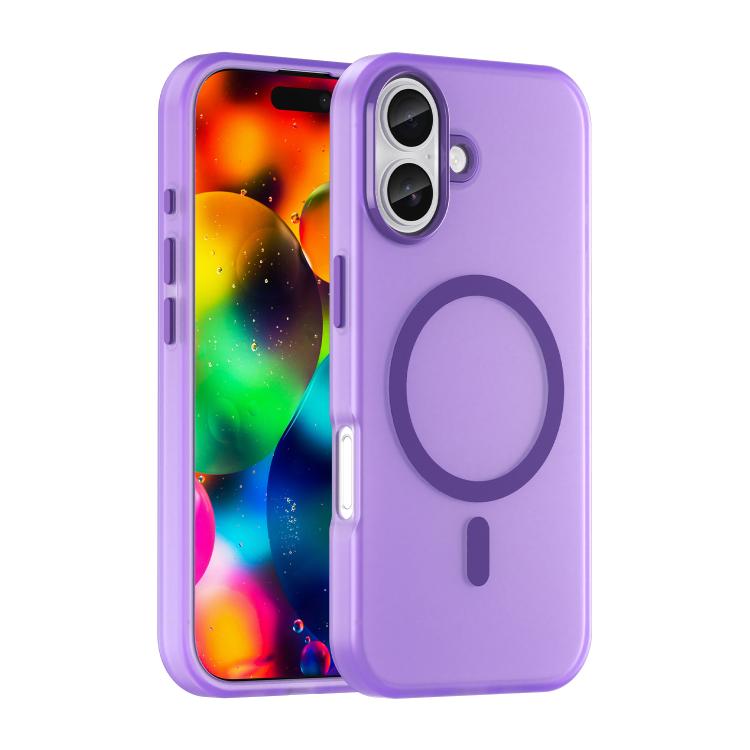 MagSafe frosted translucent iPhone case in dark purple for iPhone 17