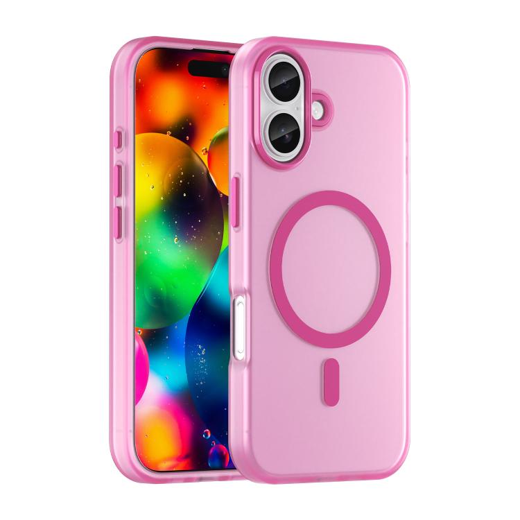 MagSafe frosted translucent iPhone case in pink for iPhone 17