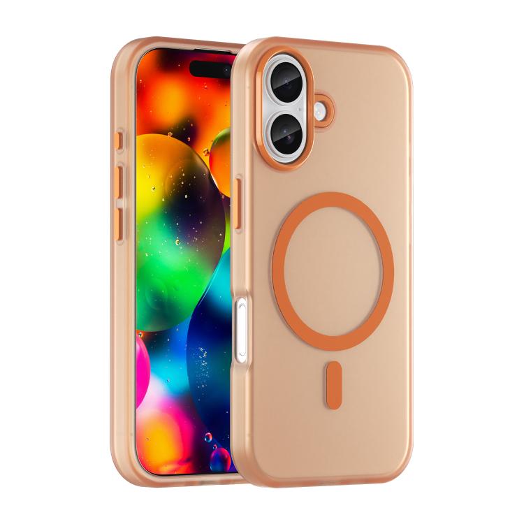 MagSafe frosted translucent iPhone case in orange for iPhone 17