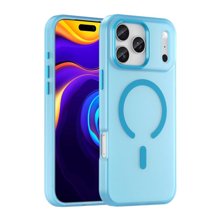 Blue MagSafe frosted iPhone 17 Pro Max case
