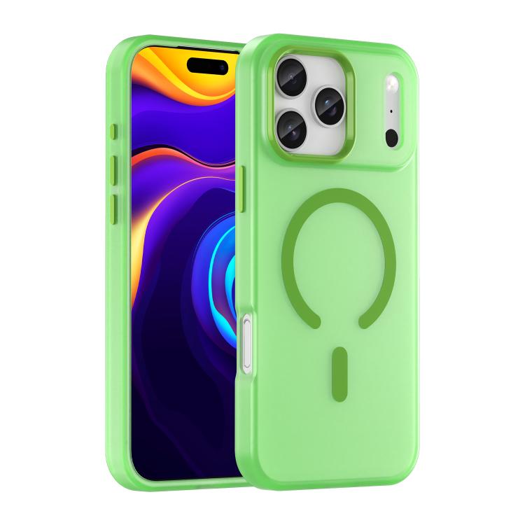 Green MagSafe frosted iPhone 17 Pro Max case