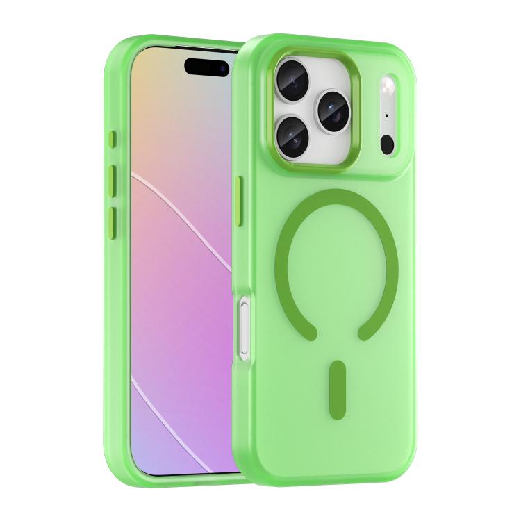 Green MagSafe frosted iPhone 17 Pro case