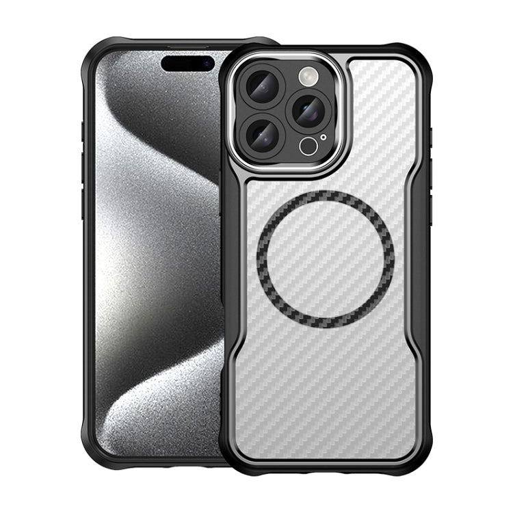 Black carbon fibre MagSafe iPhone 16 Pro Max case
