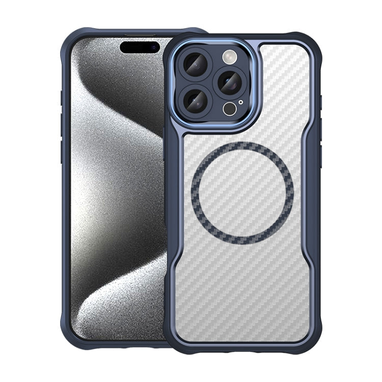Blue carbon fibre MagSafe iPhone 16 Pro Max case