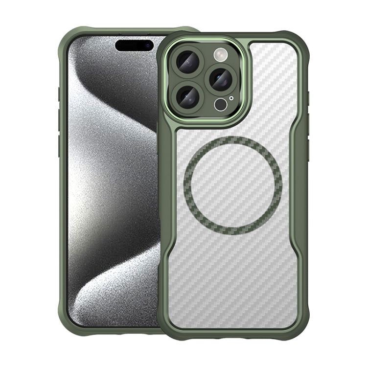 Green carbon fibre MagSafe iPhone 16 Pro Max case