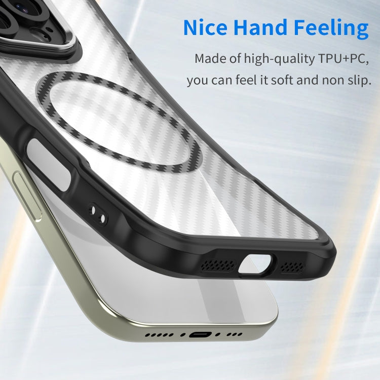 Carbon fibre MagSafe iPhone case with matte texture backboard detail