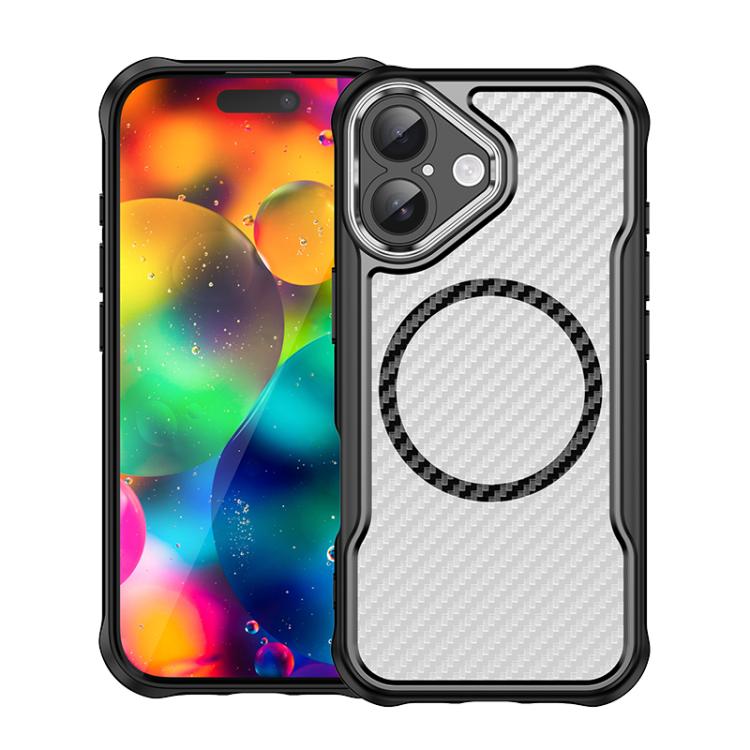 Black carbon fibre MagSafe iPhone 17 case