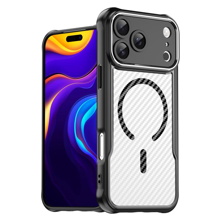 Carbon fibre MagSafe translucent iPhone case in black for iPhone 17 Pro Max