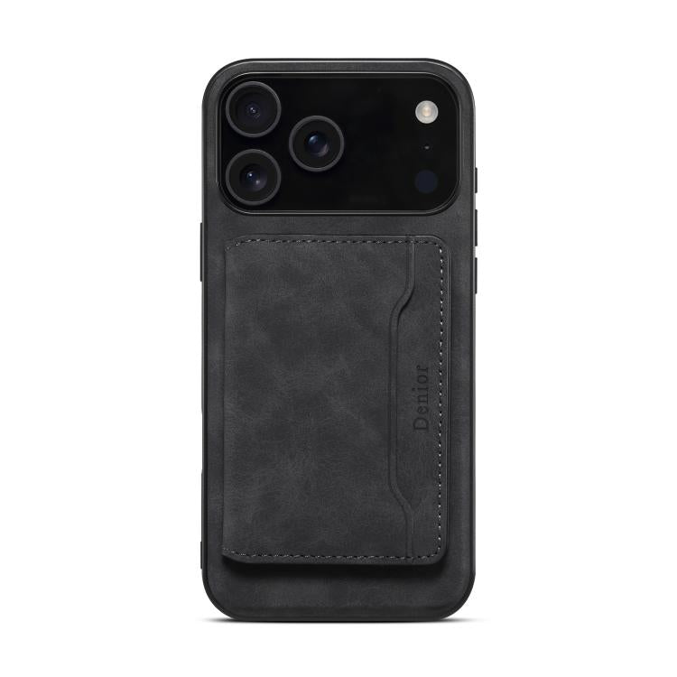Denior D13 MagSafe leather iPhone case showing detachable cardholder design
