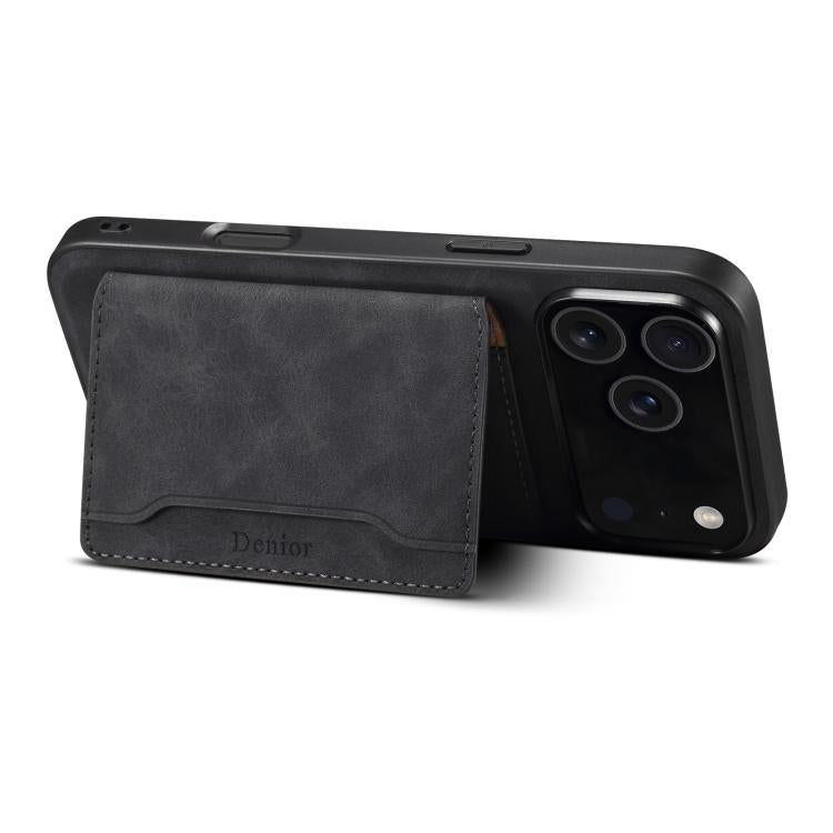 Denior D13 leather iPhone case detail showing TPU soft rubber side protection
