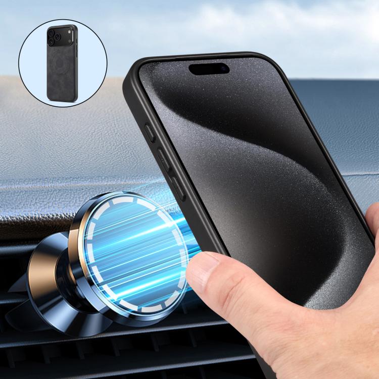 Denior D13 leather iPhone case detail showing detachable phone case and card holder