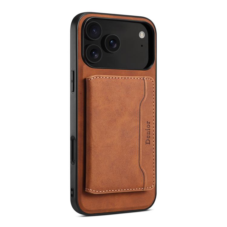 Denior D13 MagSafe leather iPhone 17 Pro Max case in brown