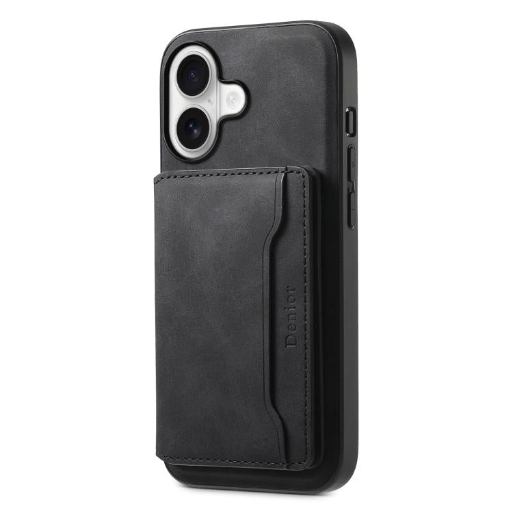 Denior D13 MagSafe leather iPhone 17 case in black