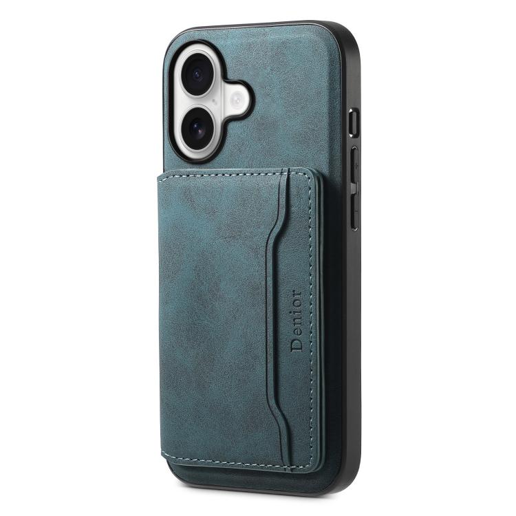 Denior D13 MagSafe leather iPhone 17 case in blue