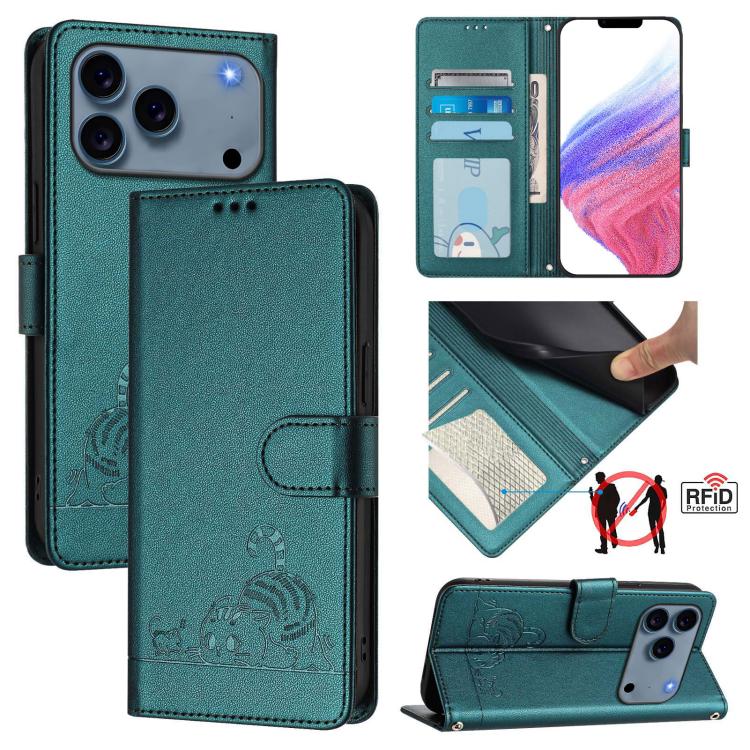 Peacock Green Cat Rat iPhone 17 Pro Max case