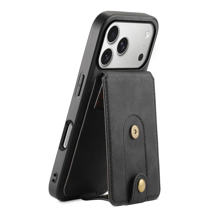 Denior D14 NK MagSafe leather iPhone 17 Pro Max case in black