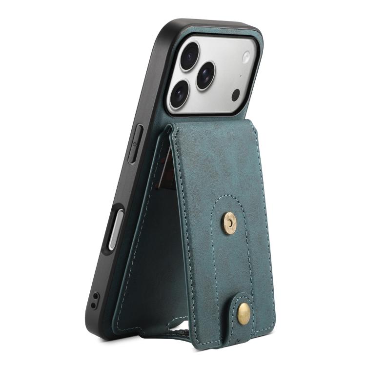 Denior D14 NK MagSafe leather iPhone 17 Pro case in blue