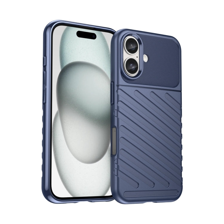 Blue Thunderbolt iPhone 16 case