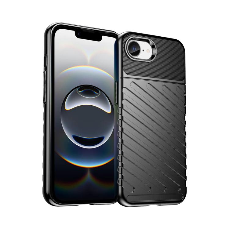 Thunderbolt shockproof soft TPU iPhone case in black for iPhone 17e or 16e