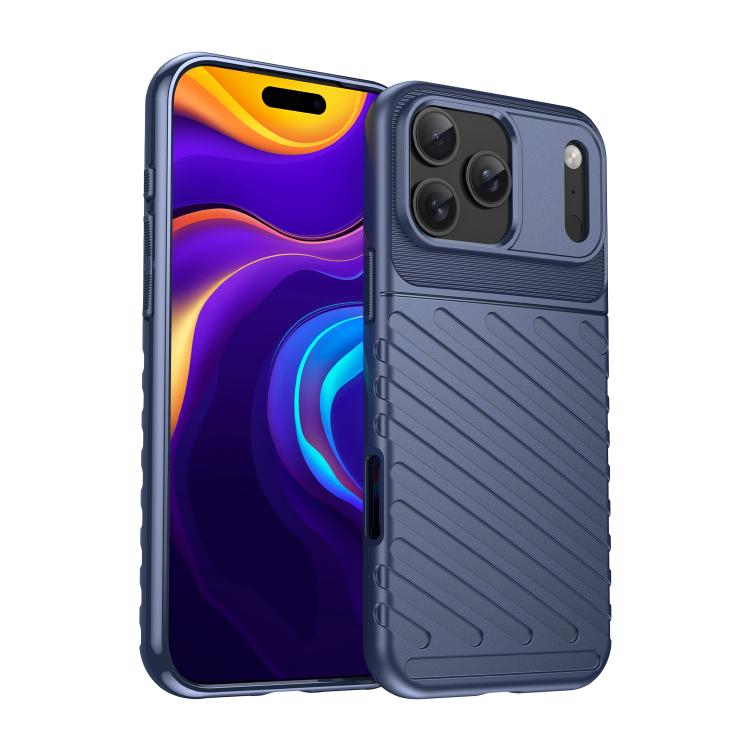 Thunderbolt shockproof soft TPU iPhone case in blue for iPhone 17 Pro Max