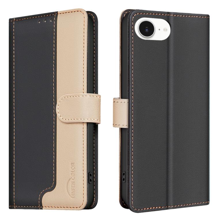 Colour matching RFID iPhone wallet case in black for iPhone 17e and 16e