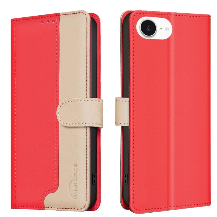 Colour matching RFID iPhone wallet case in red for iPhone 17e and 16e