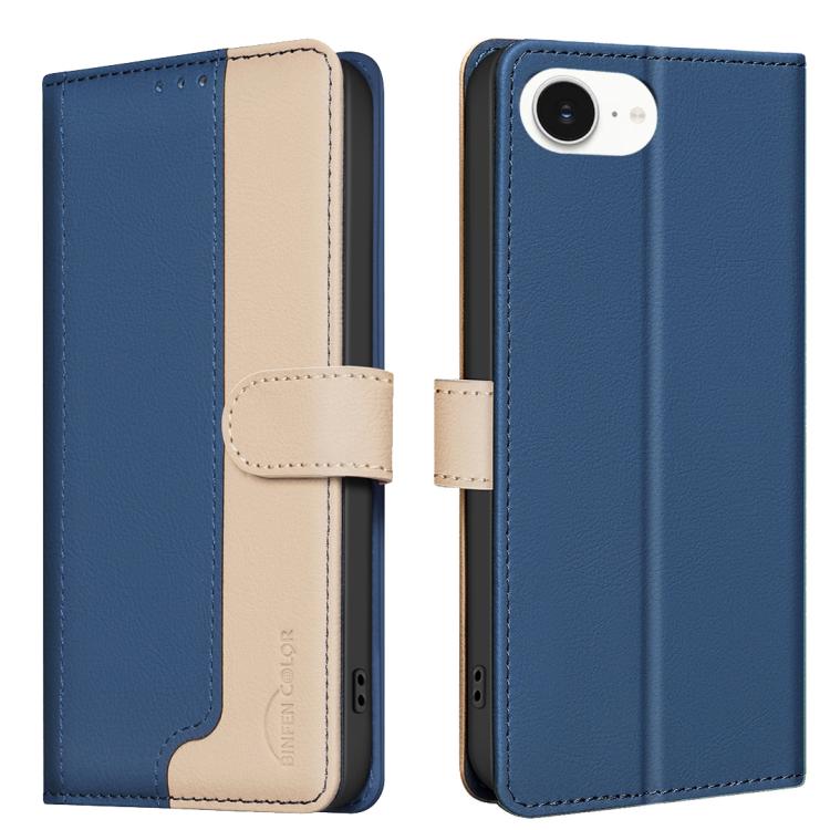 Colour matching RFID iPhone wallet case in blue for iPhone 17e and 16e