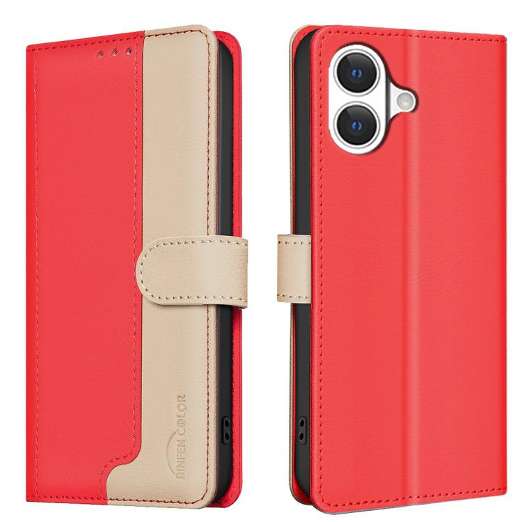 Colour matching RFID iPhone wallet case in red for iPhone 17