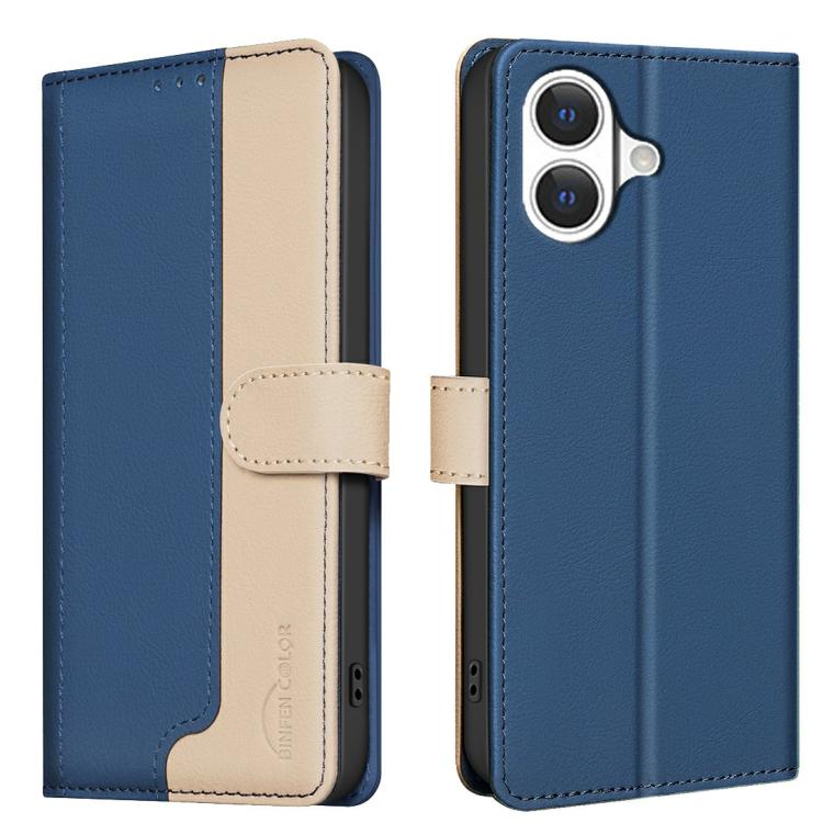 Colour matching RFID iPhone wallet case in blue for iPhone 17