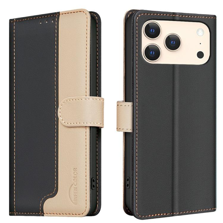 Colour matching RFID iPhone wallet case in black for iPhone 17 Pro Max