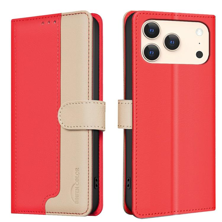 Colour matching RFID iPhone wallet case in red for iPhone 17 Pro Max