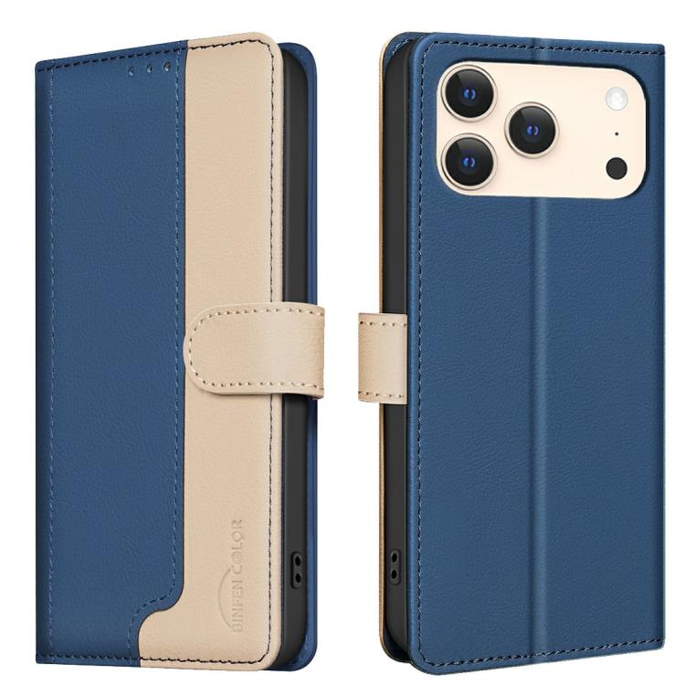 Colour matching RFID iPhone wallet case in blue for iPhone 17 Pro Max