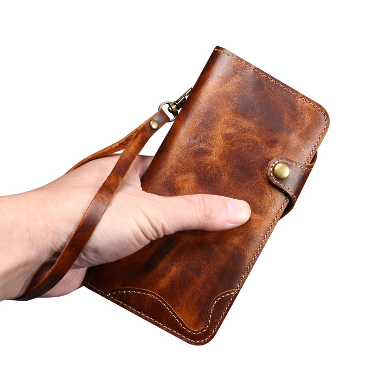 Denior B01 magnetic button leather wallet case detail image