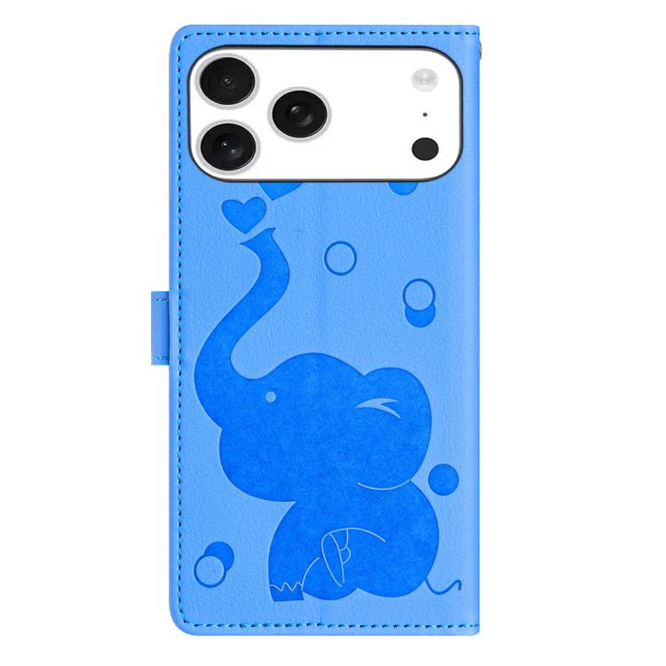 Cartoon elephant iPhone wallet case detail image showing card slots