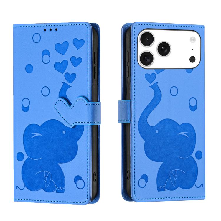Elephant iPhone wallet case in blue