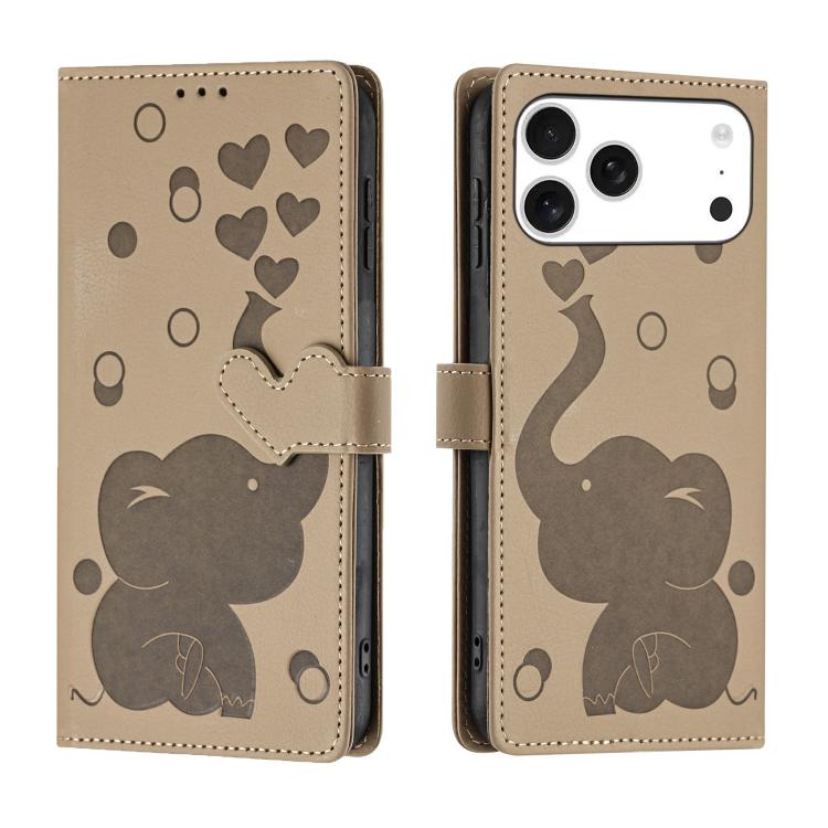 Elephant iPhone wallet case in khaki
