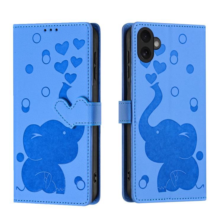 Elephant iPhone wallet case in blue for iPhone 17