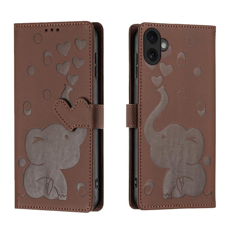 Elephant iPhone wallet case in brown for iPhone 17